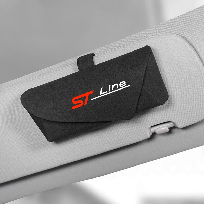 Car Sun Visor Storage Card Bag Occhiali Clip Per Ford St Line Stline Focus 2 3 1 Mk2 Mk3 Mk1 Fusion Everest Escape Explorer Kuga