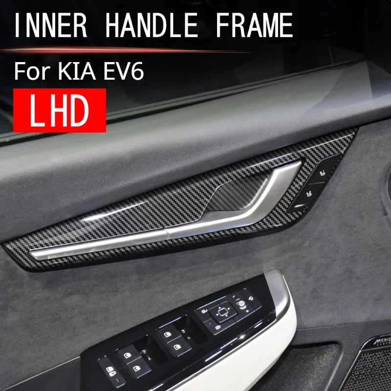 

Крышка панели двери чаши для KIA EV6 внутренняя Защитная крышка ручки ABS стильные аксессуары для интерьера автомобиля из углеродного волокна 2021-2023