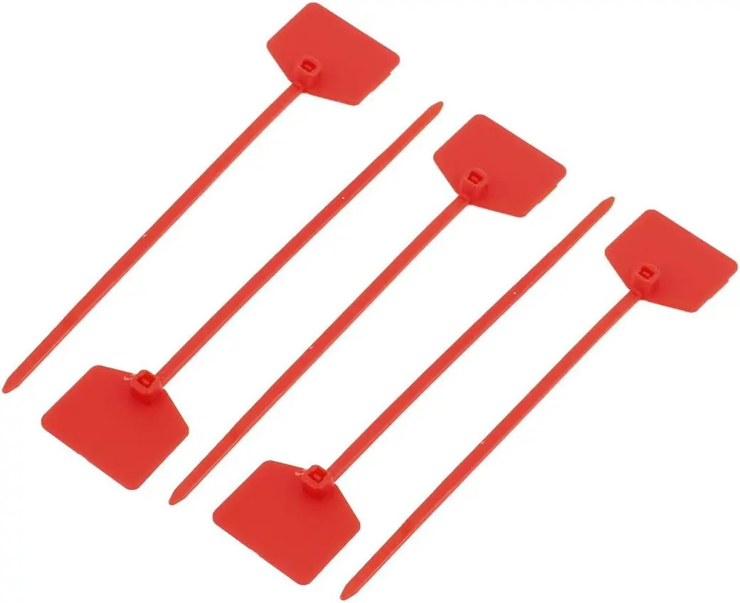 

Tcenofoxy 5Pcs 3mmx120mm Nylon Self-Locking Label Tie Cable Marker Cord Wire Zip Red