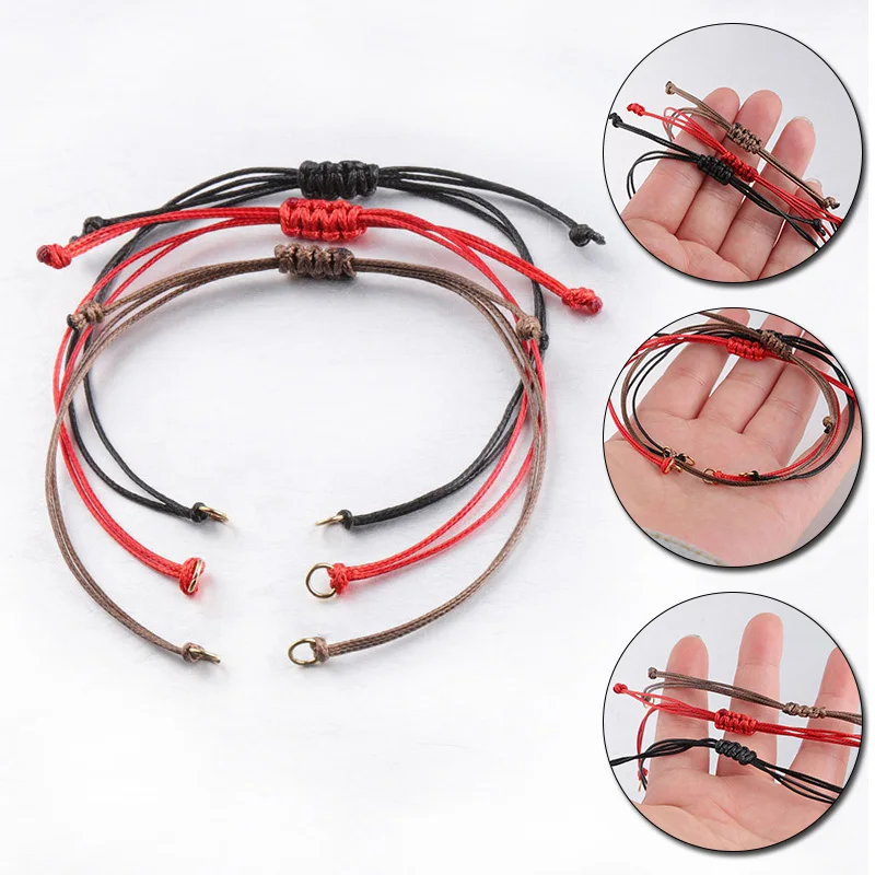 

5pcs Multicolor Braided Wax Thread Handmade DIY Bracelet Rope String Adjustable Handwoven Line Bangle Jewelry Making Findings