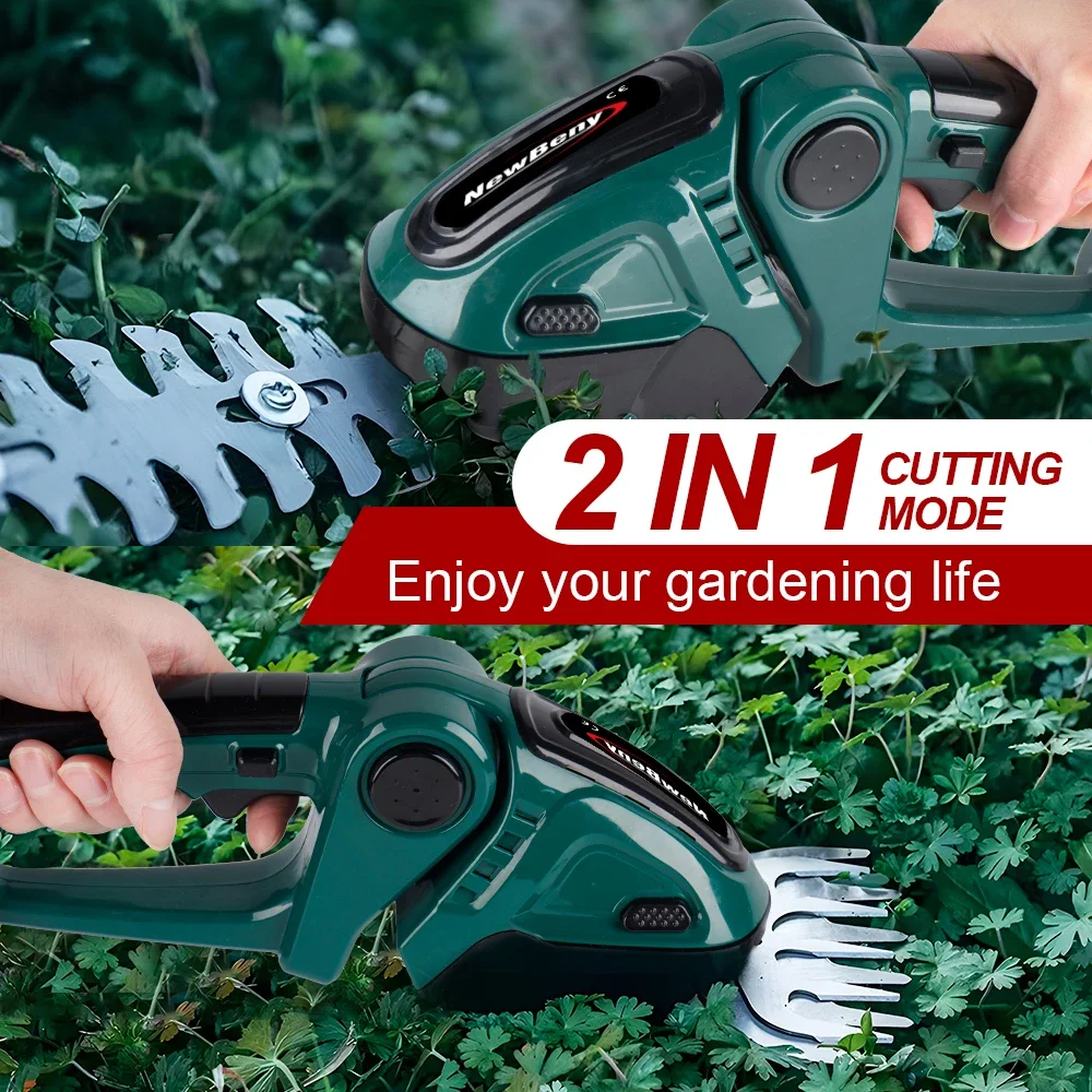 NEWBENY 2 IN 1 Electric Hedge Trimmer Lawn Mower Household Garden Shrub Scissors Grass Scissors Power Tool For Makita 18VBattery 6