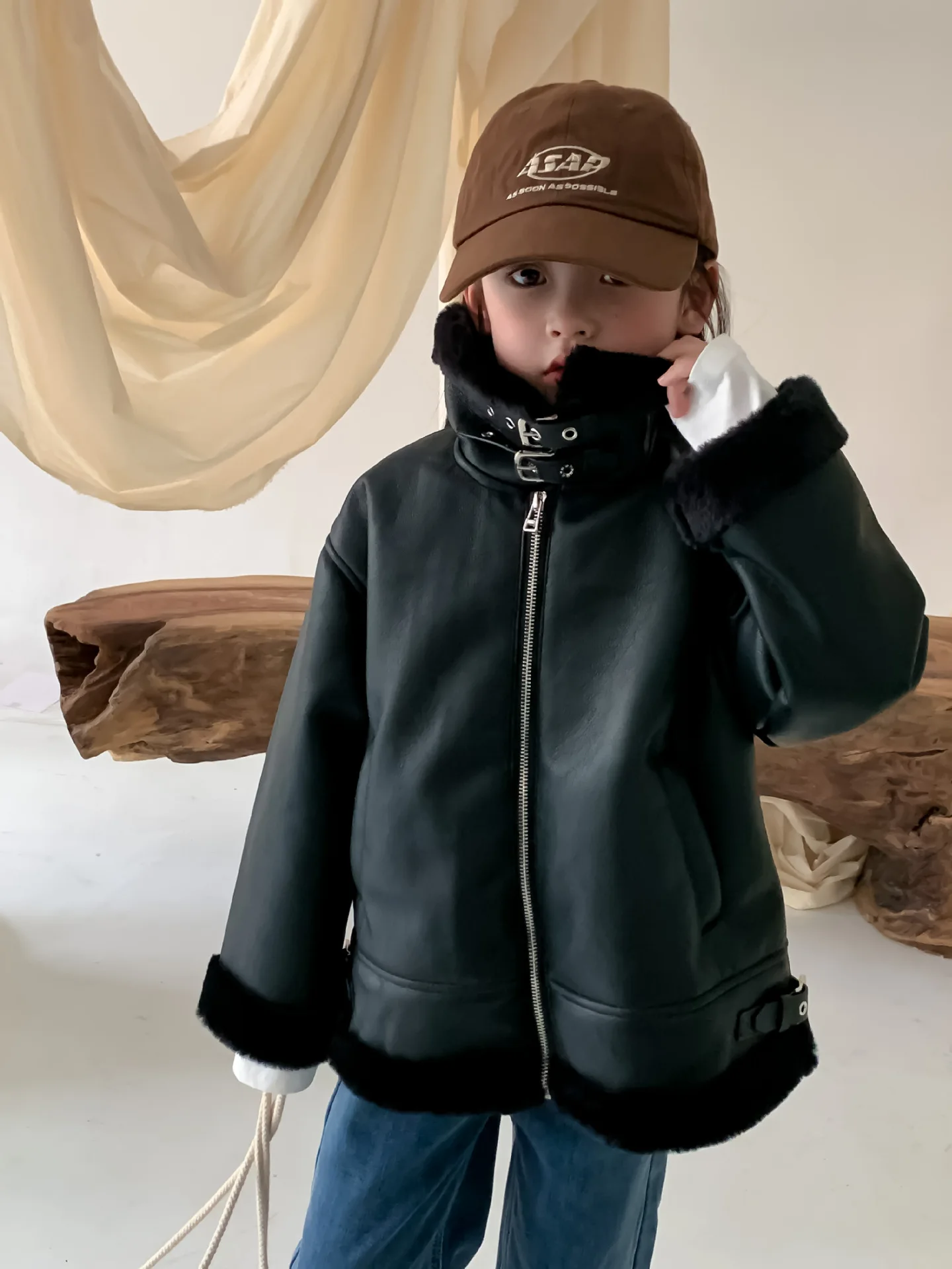 Doudoune Bébé Happy Cherry - Manteau Hiver Chaud - Capuche Ourson - 9 Mois à 4 Ans