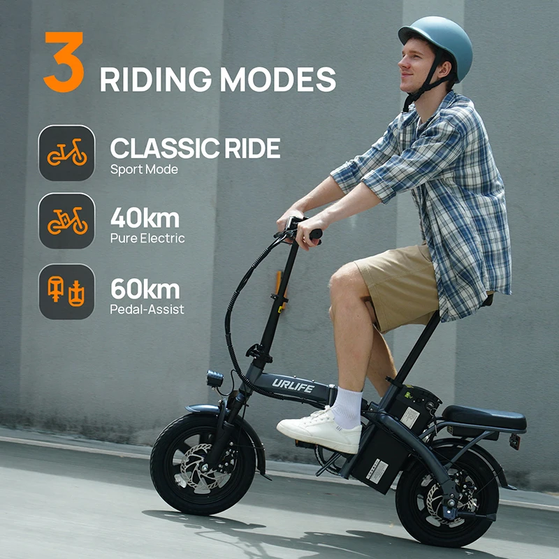 URLIFE F1L Elektrofahrrad für Erwachsene, 250 W Motor, faltbares Elektrofahrrad, 48 V, 7,5 Ah, 14 Zoll Reifen, City Commuter Elektrofahrrad – Detail 3