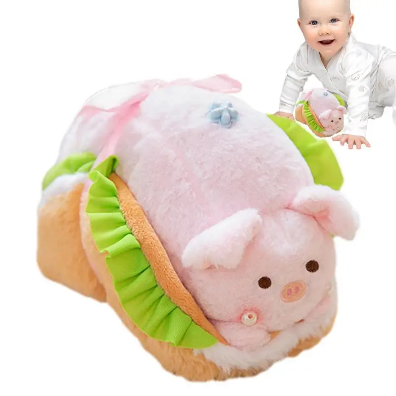 Bunny Cake Plush Soft & Cuddly Plush Bunny With Cake Hamburger 7.8in Pig Plush Toy For Kids Stuffed Animal Plush Pillows Plush luxury baby comforting blanket with bunny plush toys cartoon cotton soft square baby appease towel security blanket for newborn