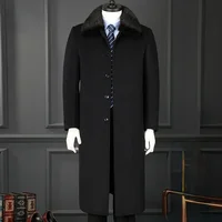 Thick Extra Long Coat Men's Winter Cashmere Coat Men Down Inner Warm Woolen Jacket Male Trenchcoat Man Clothes Abrigos Hombre FC 1