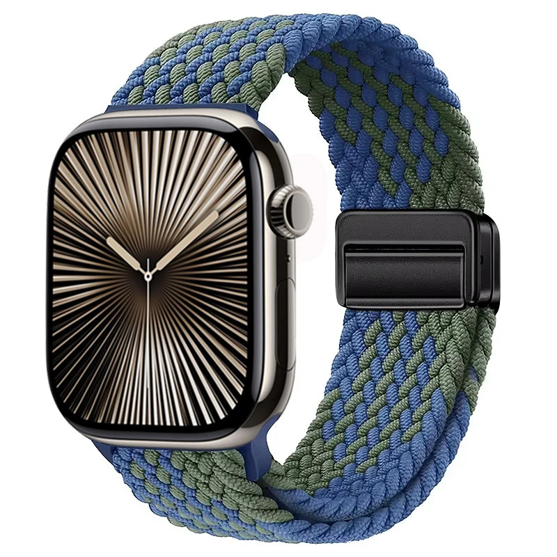 Nylon Braided Magnetic Loop Strap with Metal Accents