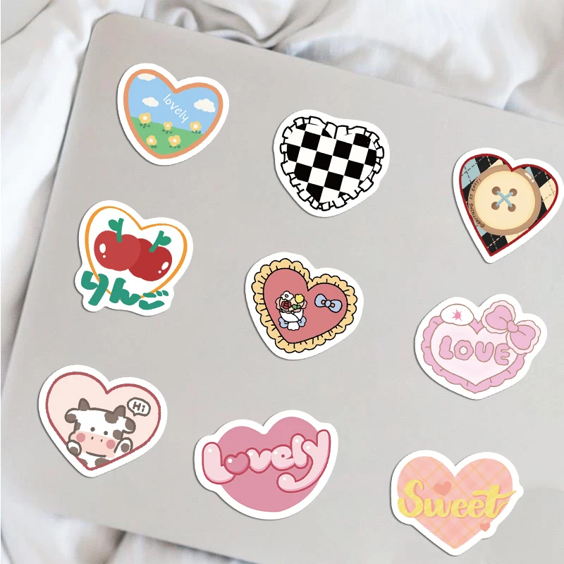 10/30/50/100pcs Cute Cartoon Holographic Laser Valentine's Day Love Stickers  Laptop Phone Diary Scrapbook Sticker Gift For Lover