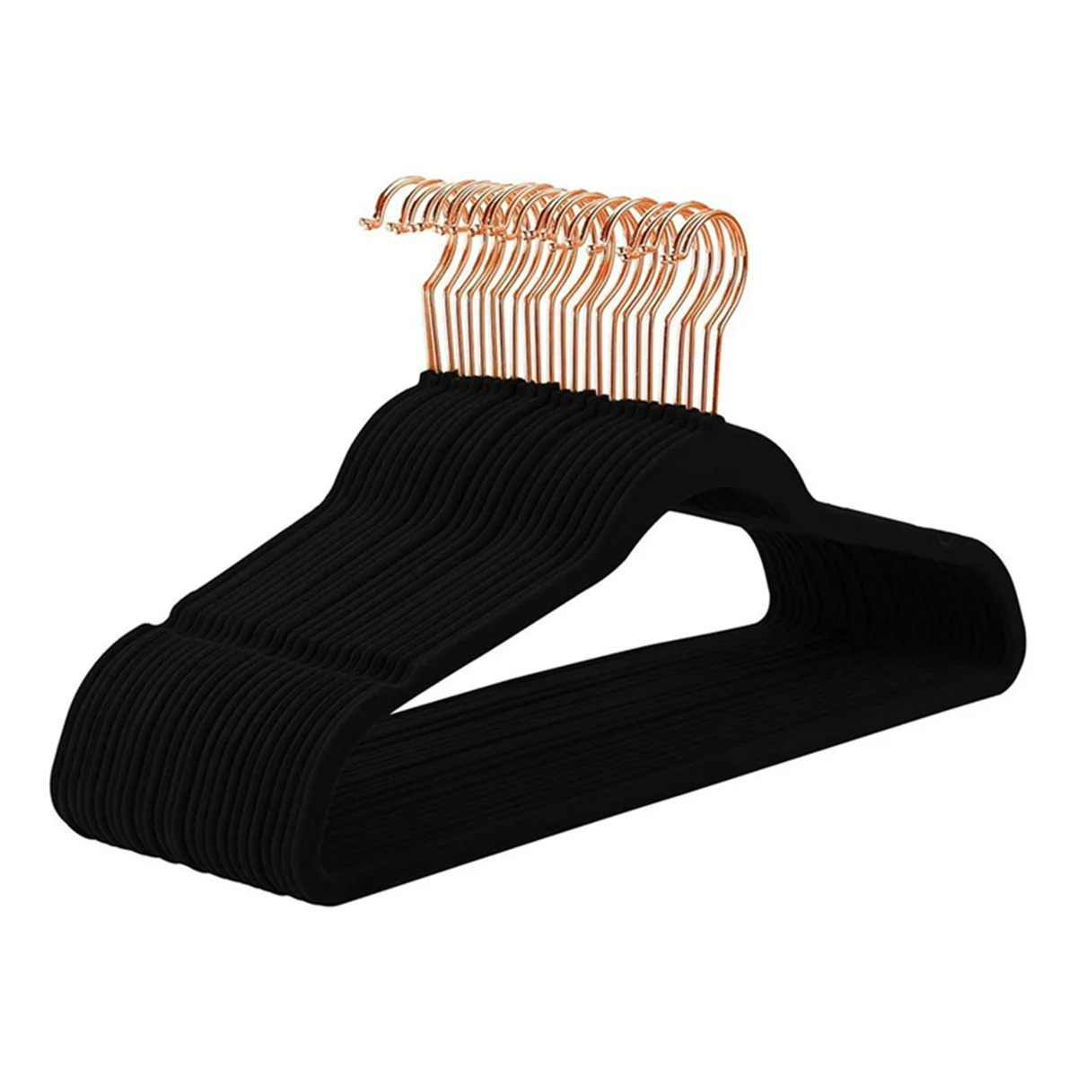 Slim Velvet, Non-Slip Suit Clothes Hangers Coat Hanger, Beige Silver Hook 3