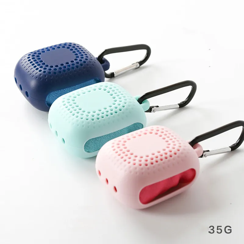 Travel New Sport Products Microfiber Pocket Size Gym Sport Towel Quick Dry With Silicone Box