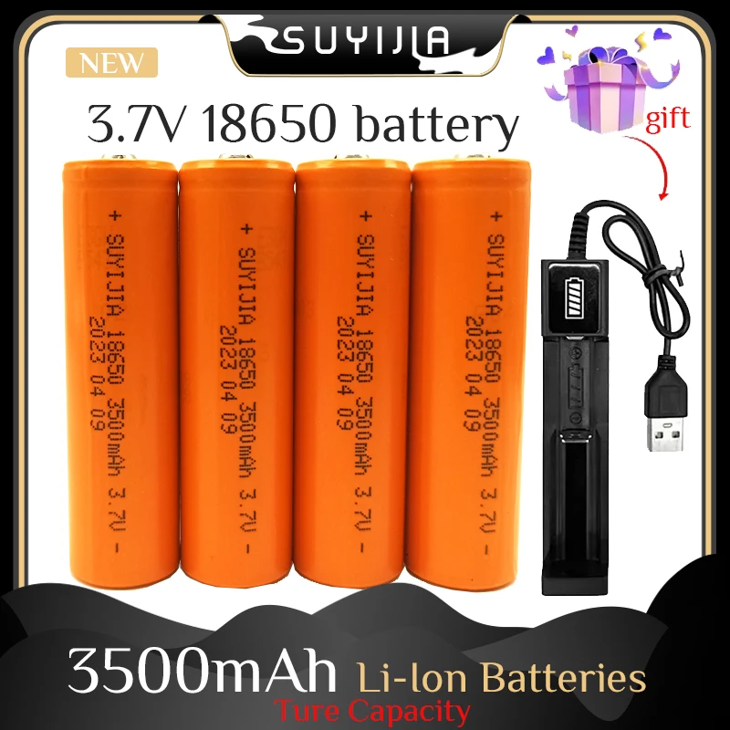 

NEW 3500mAh 18650 3.7V Battery Rechargeable Lithium Li-ion Power Batteries for Flashlight Electronic Cigarette LED Light Torch