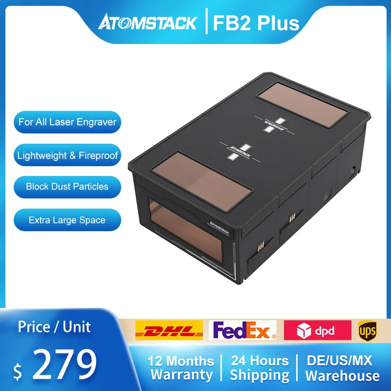 

ATOMSTACK FB2/FB2 PLUS Laser Enclosure Box Foldable Dust-Proof Fireproof Flame Retardant Smoke Exhaust Case For Laser Engraver