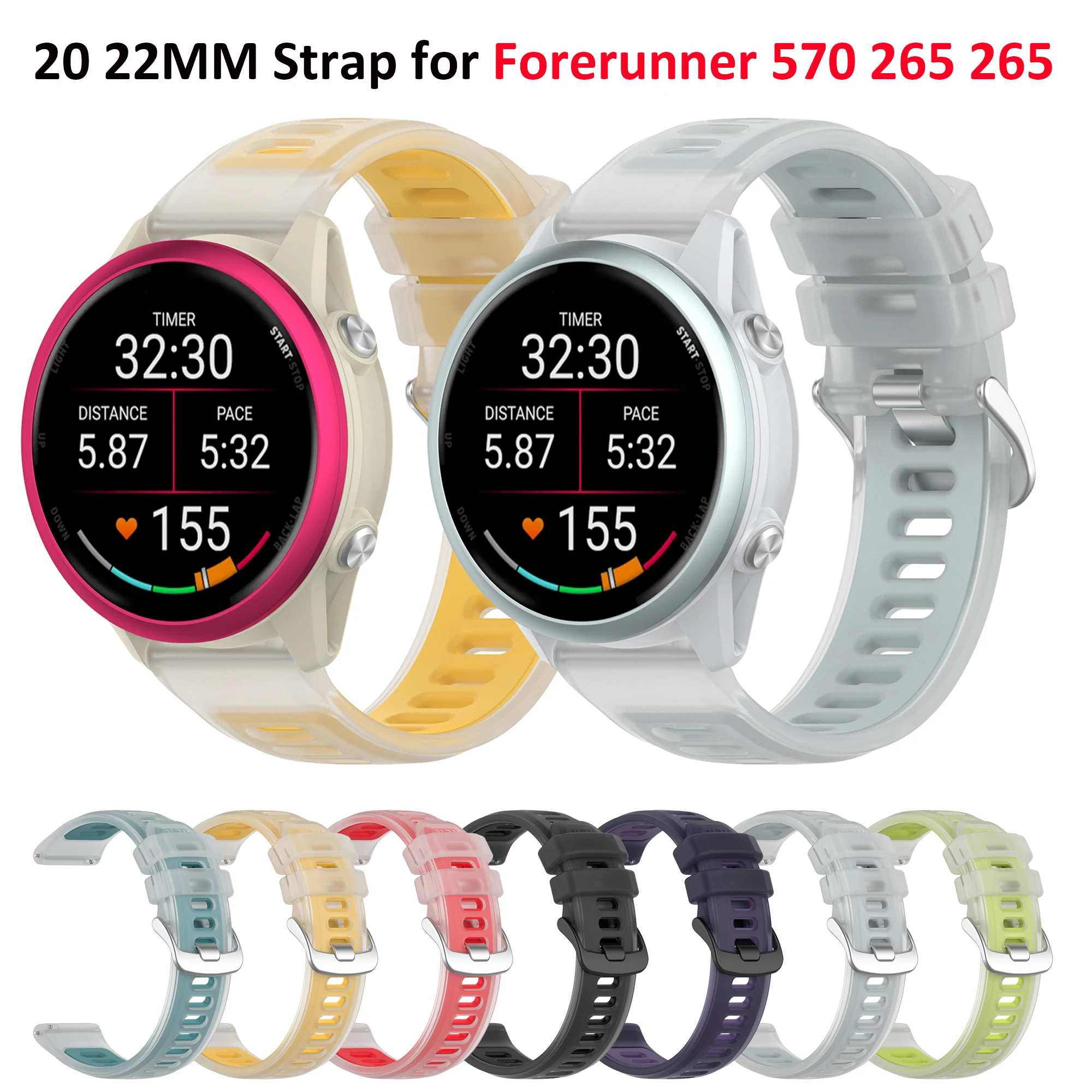 Universal Silicone Watch Band - 20mm/22mm Adjustable Strap