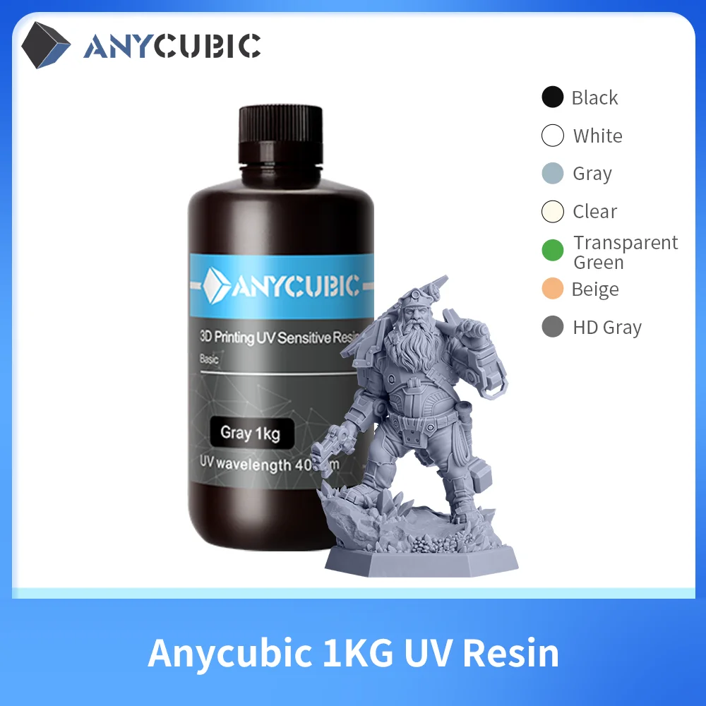 Résine photopolymère d'imprimante 3d  Résine lavable à l'eau Anycubic- Résine de lavage à l'eau Lcd - Aliexpress