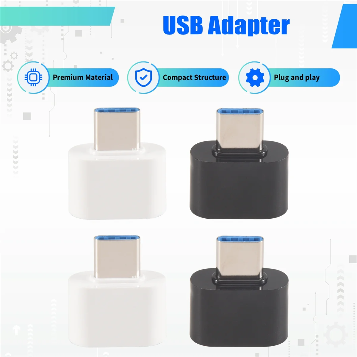 신뢰할 수 있는 USB C-USB 어댑터, USB C-USB 3.0 OTG 어댑터, Pro와 호환되는 USB Female-USB-C Male,