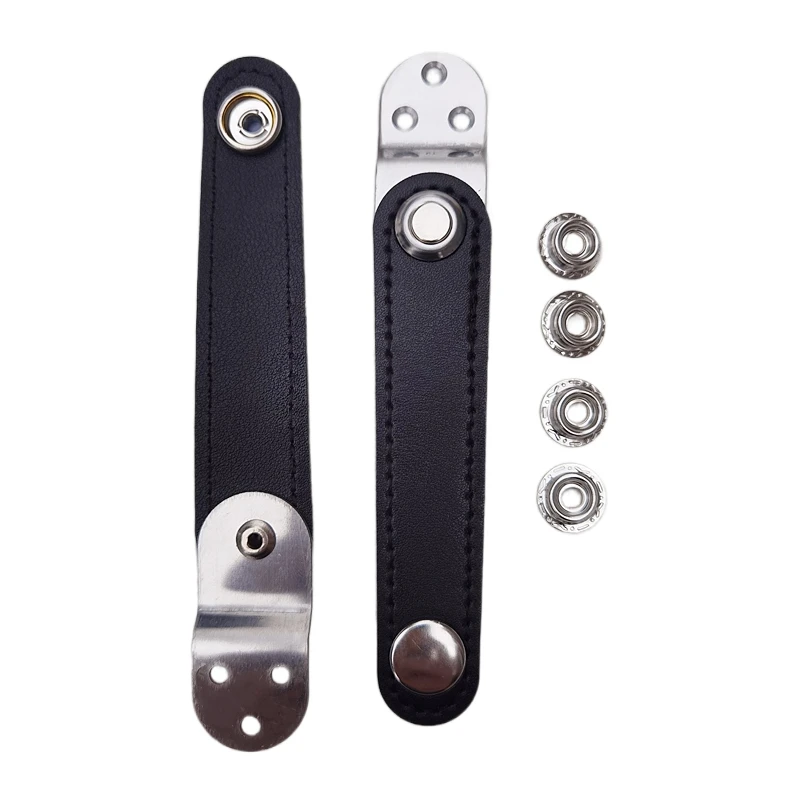 Black Leather Multi Model Bellows With Metal Extension Film 4-BUCKLE For Accordion With Rivet Button Processing Tool accordion bellows accessories