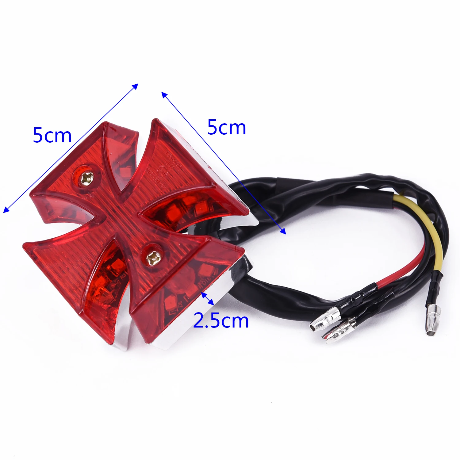 

Brake Running Cross Plate Distinctive Universal Motorcycle Tail Light Quads Chrome ABS Choppers DC 12V Dirt Bike