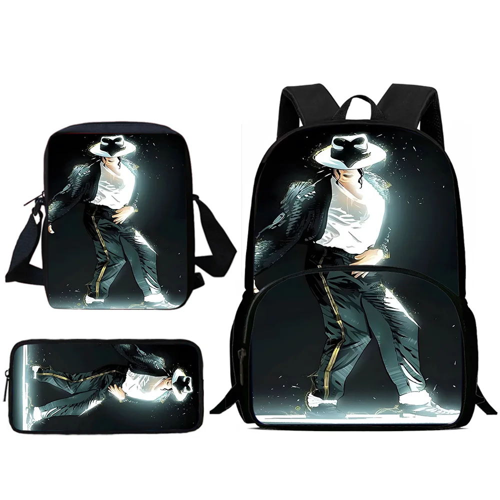 Child Backpacks Singers Michaels Jackson Shoulder Bag Pencil Case Pupil Large Capacity School Bags for Boys Girls Best Gift