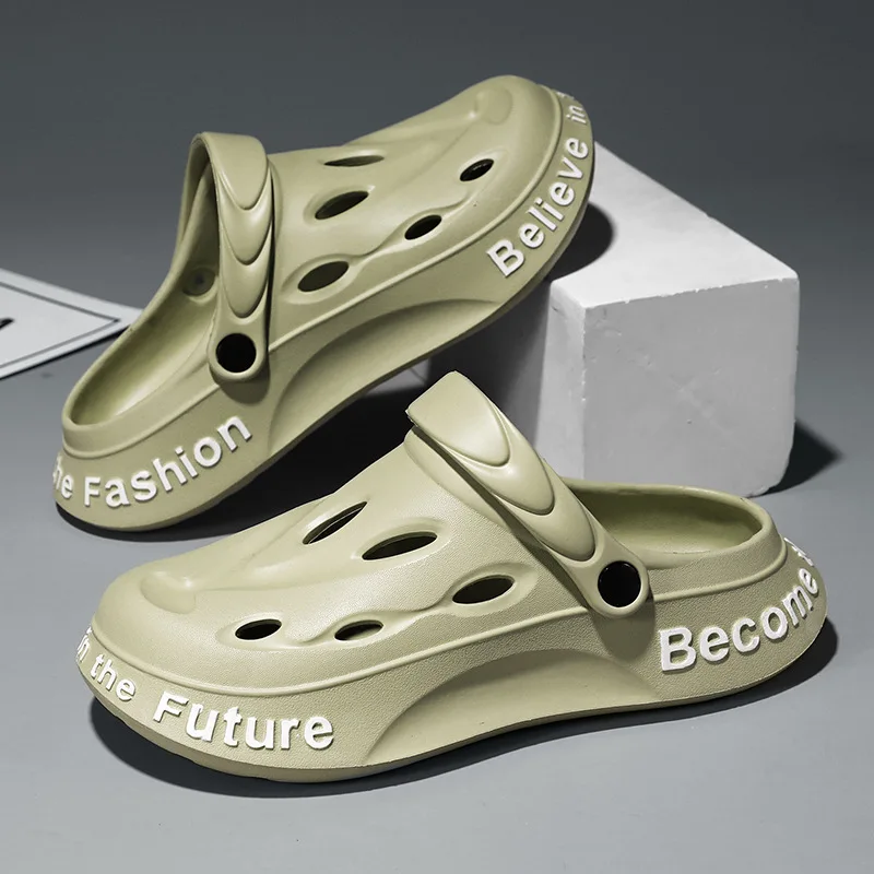 

sandalias hombre Summer Sandal Breathable Couple Beach Hole Slippers Lightweight Sandals 2023 Male Thick Bottom Anti-slip Sandal