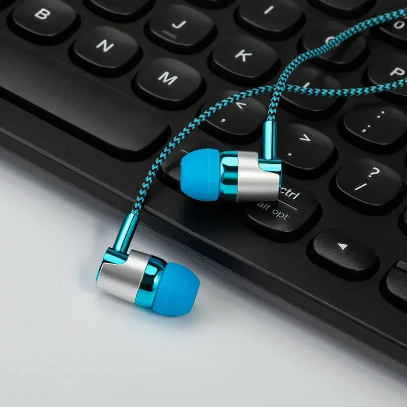 3.5mm In-Ear Stereo Earbuds Earphone Wired Nylon Weave Cable Headset With Mic For Xiaomi wired earphones in ear headphones in ear earphones wired headphones wired earplugs