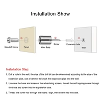 สกรูยึดป้ายโฆษณา 50/40/30/10 ชิ้น ขนาด 12/16/19 มม. สกรูสแตนเลสสำหรับติดผนัง กระจก/อะคริลิค พร้อมอุปกรณ์ยึด 6