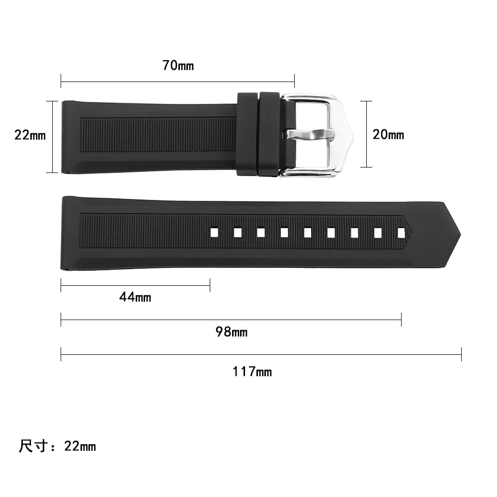 Silicone Universal Watch Band Strap - Sport Replacement Rubber Bracelet