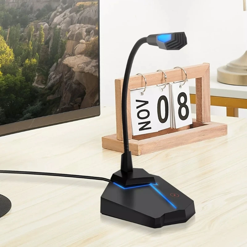 A0KB USB 컴퓨터 마이크, 조절 가능한 목 고감도 컴퓨터 PC 마이크 게임용 마이크 PC 데스크탑 용