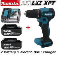 Authentic 100% Original 18V Makita 5Ah 6Ah 9Ah Rechargeable Battery for Electric Tool, Battery +charger+electric drill