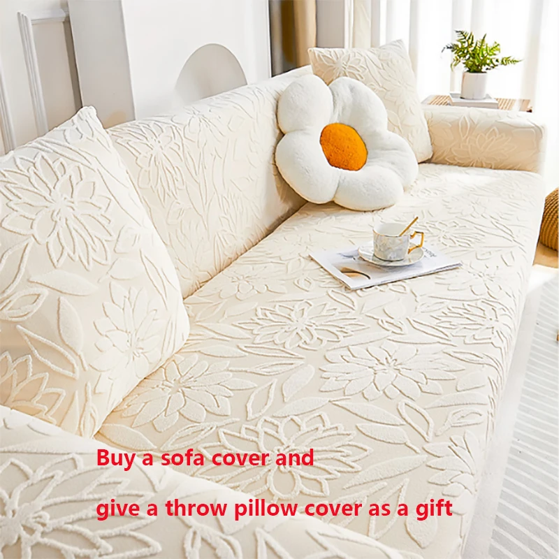 

Waterproof Jacquard Sofa Covers Thick Elastic Corner Solid Couch Cover L Shaped Sofa Slipcover Protector 1/2/3/4 Seater