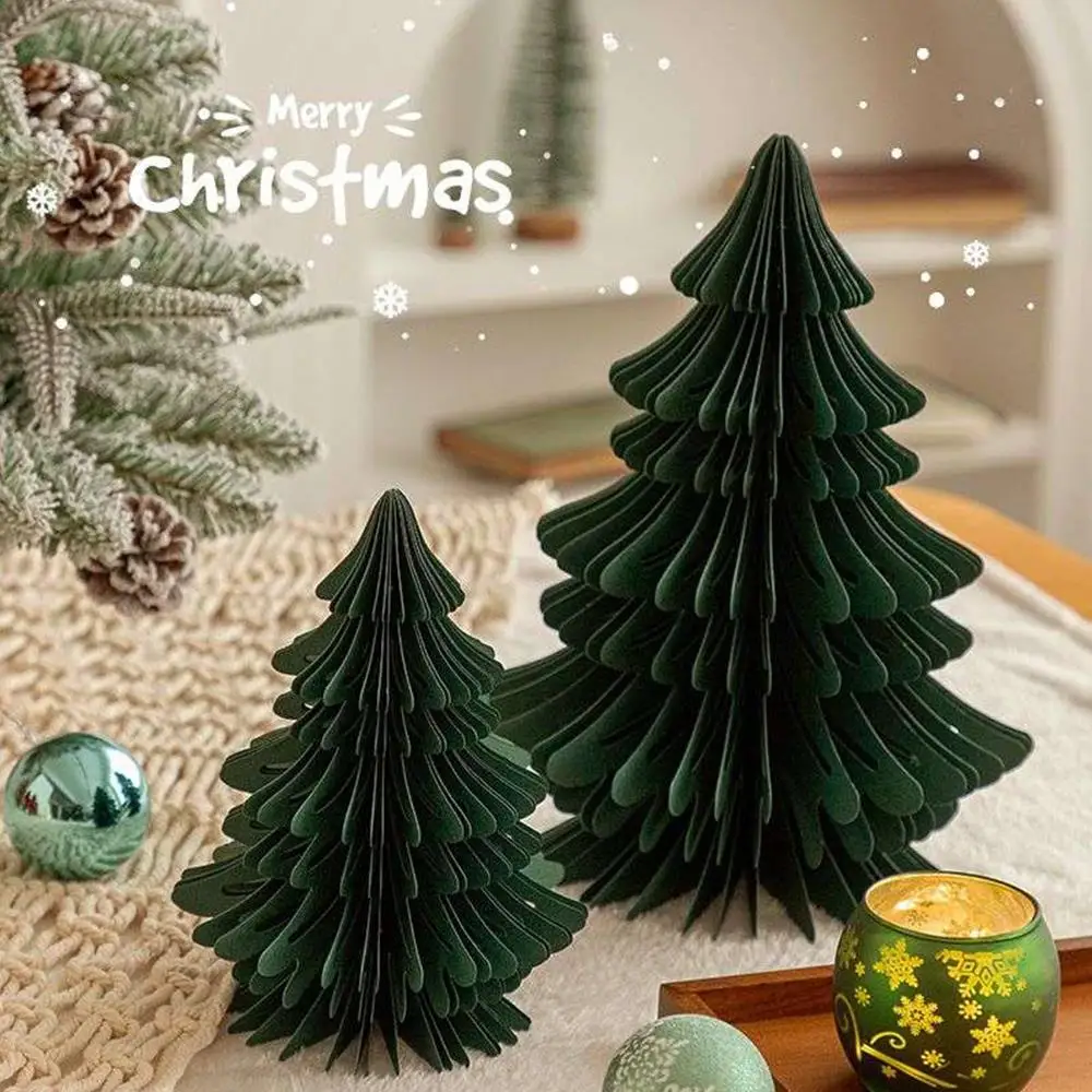 Christmas Honeycomb Ball 3D Christmas Tree Ornament Paper Hanging Xmas Decoration Party Favors Navidad New Year Kids Gift