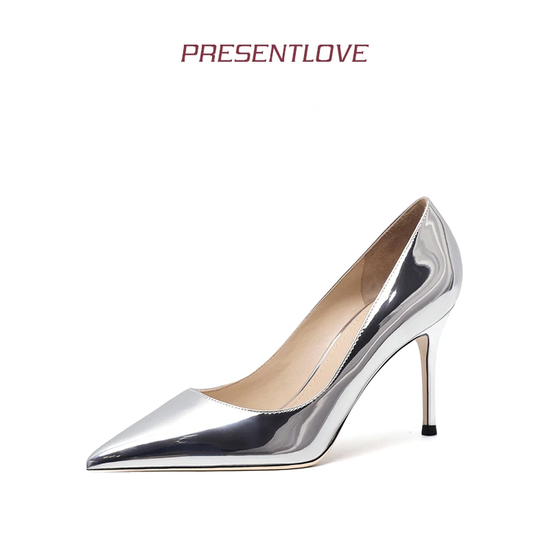 

Luxury Real Leather Women High Heels Pointed Toe Pumps Office Ladies Designer White Black Heels Prom Stiletto Dress Party Shoes