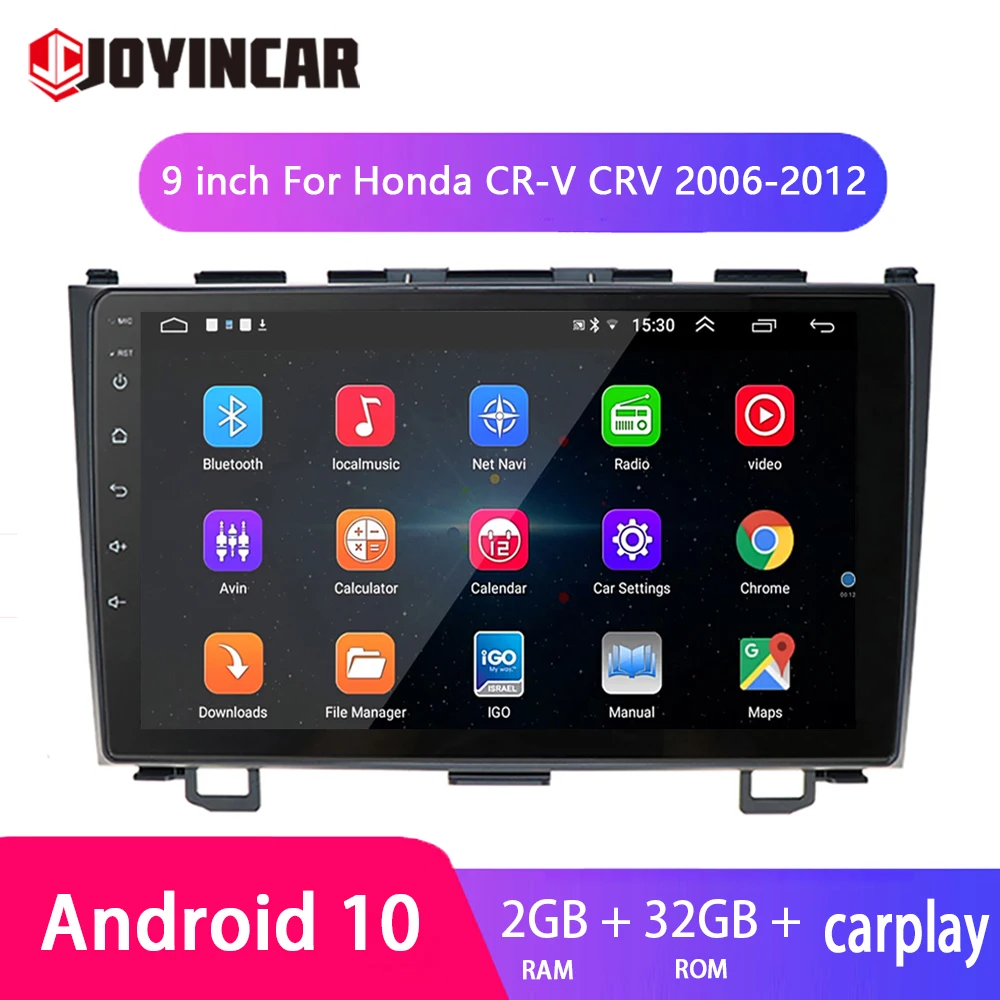 

2 din Carplay Car Radio Multimedia Player Android 10.0 AutoRadio Stereo MP5 GPS 9 inch for Honda CRV CR-V 2006-2012 2DIN BT WIFI