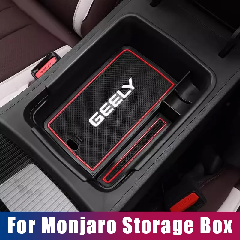 

Автомобильный центральный подлокотник, ящик для хранения для Geely MONJARO KX11 Manjaro 2021-2023 ABS, Автомобильная модификация интерьера, лоток для хранения