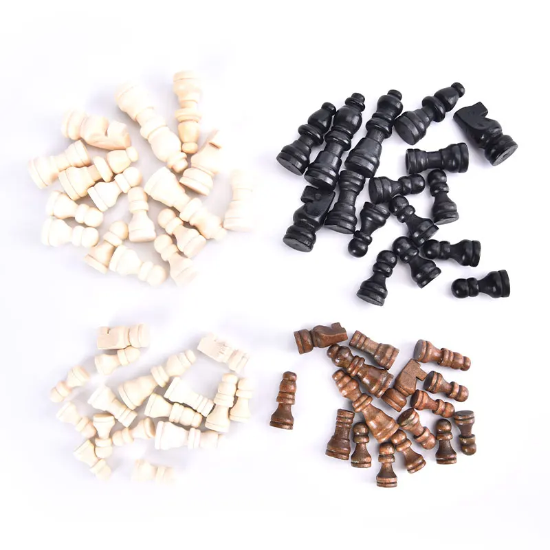 1inch/2inch Wooden Chess Pieces Complete Chessmen International Word Chess Set Entertainment Accessories 32 Pcs