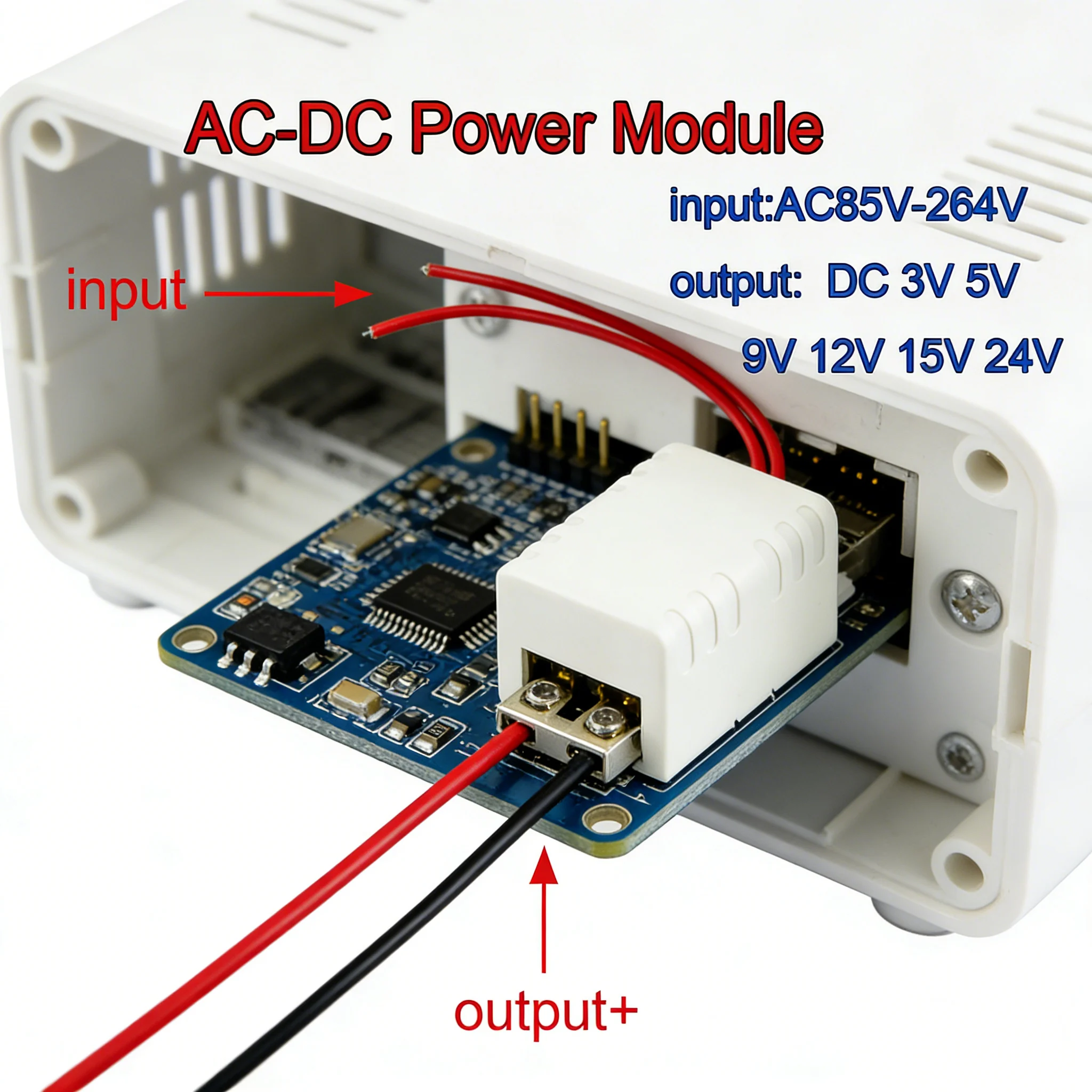 AC-DC 전원 공급 모듈 AC110V 220V 230V를 DC 3V 5V 9V 12V 15V 24V로 변환하는 미니 벅 컨버터 3W LED 절연 전압 안정화 장치