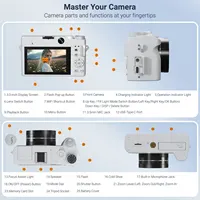 Цифровая видеокамера 4K HD, двойная камера, 75 МП, 18-кратный зум, 3,0-дюймовый экран, AF, автофокус, защита от сотрясений, с фонариком для фотографии — изображение 6