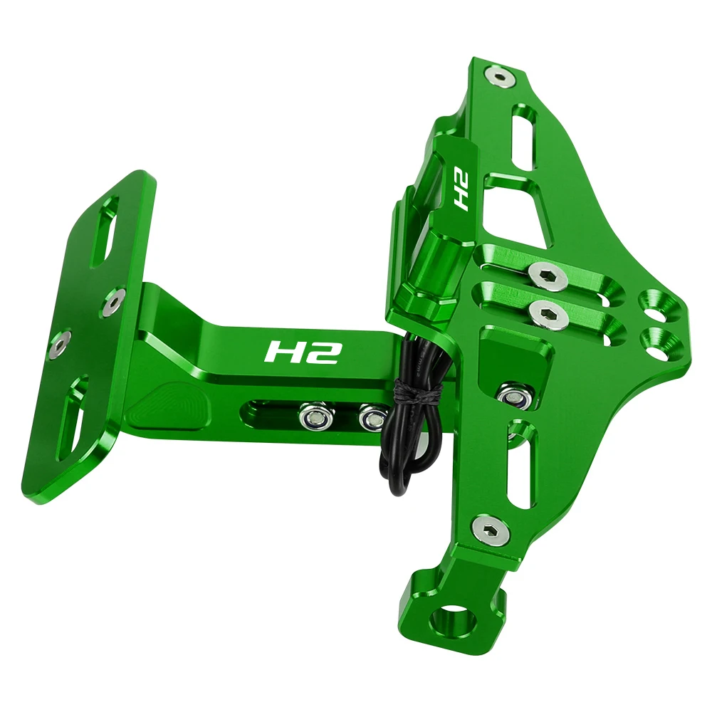 

For Kawasaki ninja H2 H 2 Motorcycle License Plate Bracket Holder with LED Light Indicator rear bracket with light for plate