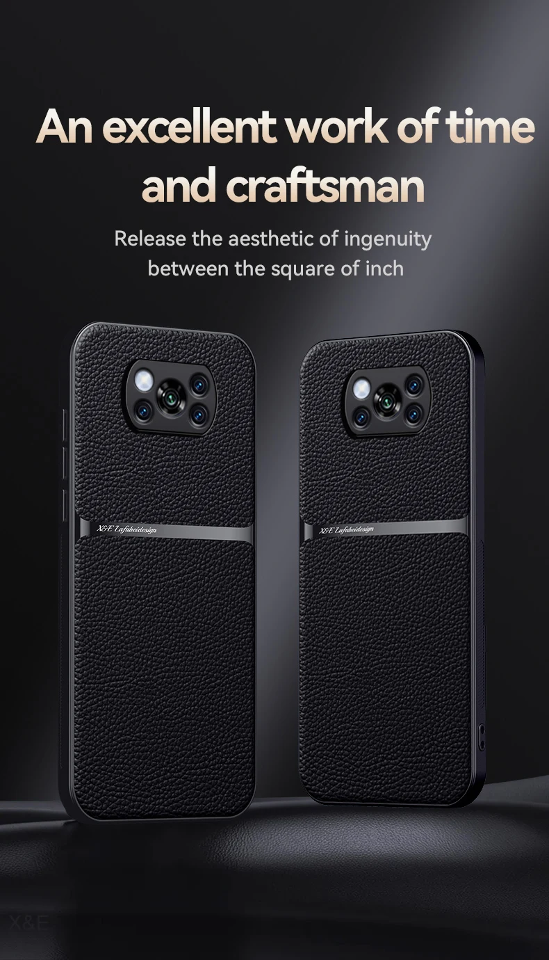 DECLAREYAO Licht Schlanke Leder Harte Coque Für Xiaomi Mi PocoPhone Poco F6 Pro F5 F3 M6 M5S M4 M3 M2 X6 X5 X4 X3 NFC 5G Fall Abdeckung – Detail 1