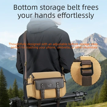 Borsa a tracolla multifunzionale per fotocamera, borsa impermeabile per viaggi all'aperto, zaino leggero da spalla
