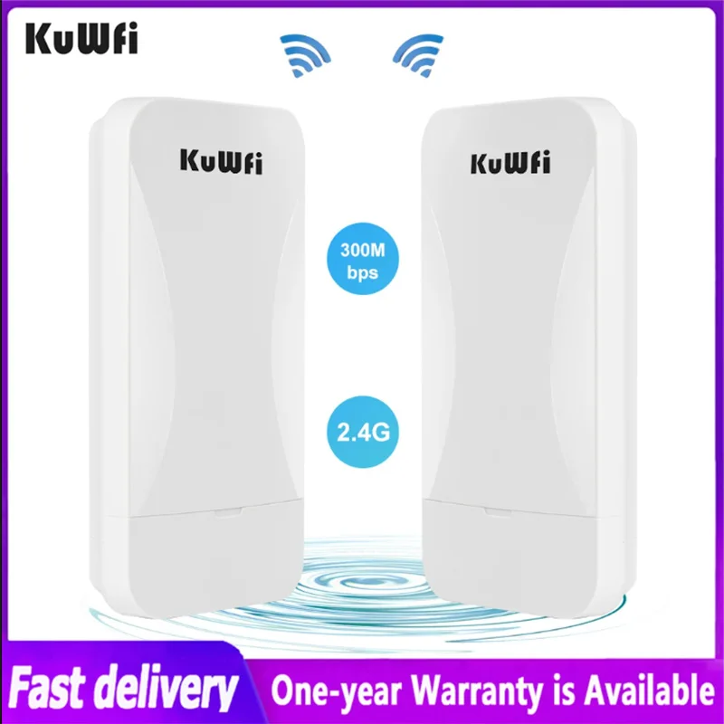 Kuwfi-roteador Wi-fi sem Fio ao ar Livre Amplificador de Sinal Wifi Extensor Ponto a Ponto a Ponto 2.4g Bridg 300mbps