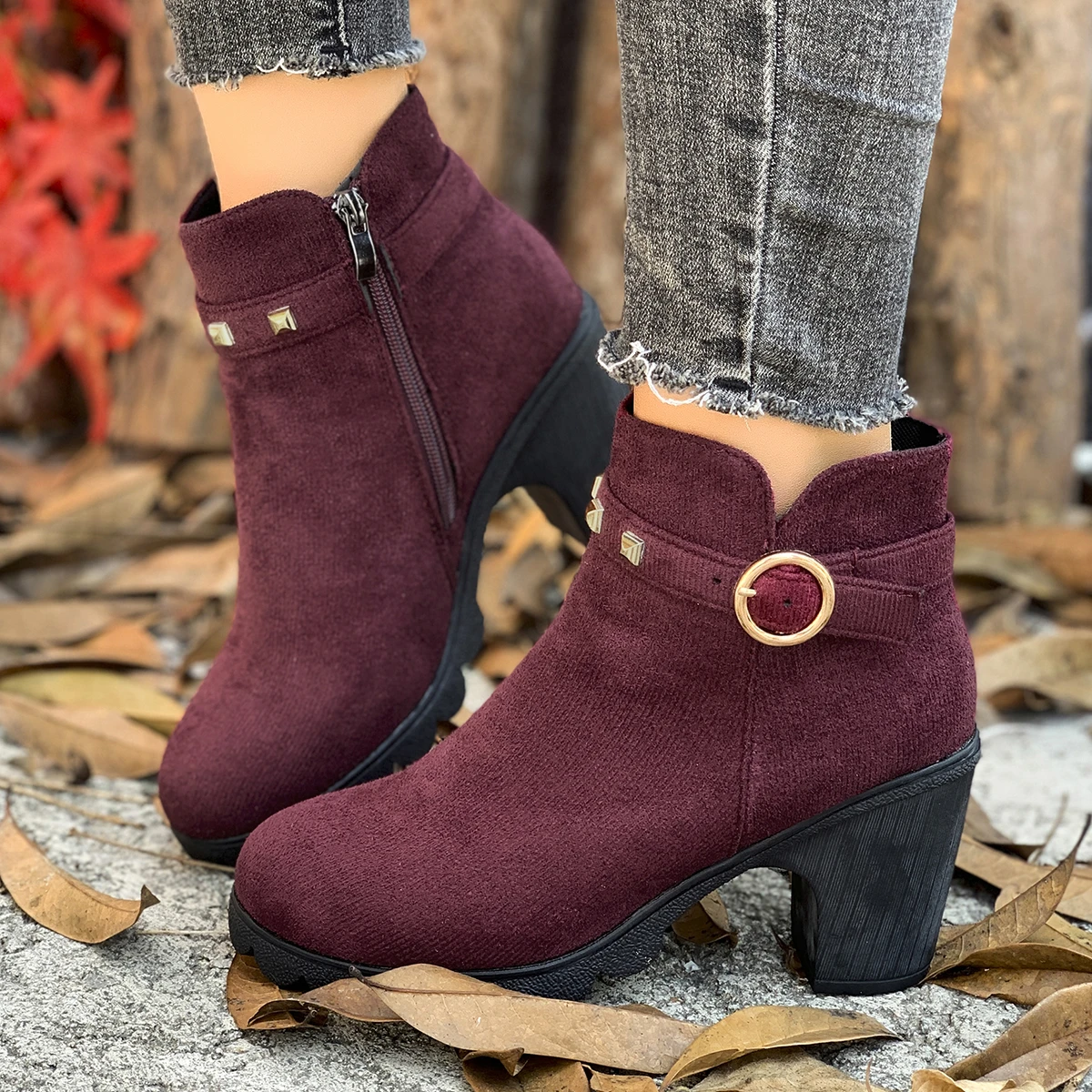 Winter Elegant Solid Color Sexy High-heeled Short Boots Fashionable New Comfortable Hot Selling Plus Size Women's Boots