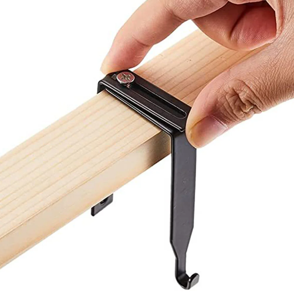 4Pcs Black Iron Hooks Adjustable Door Storage Hooks Wardrobe Hanging Rack Hat Hanger Heavy Duty Cubicle For Cabinets Home