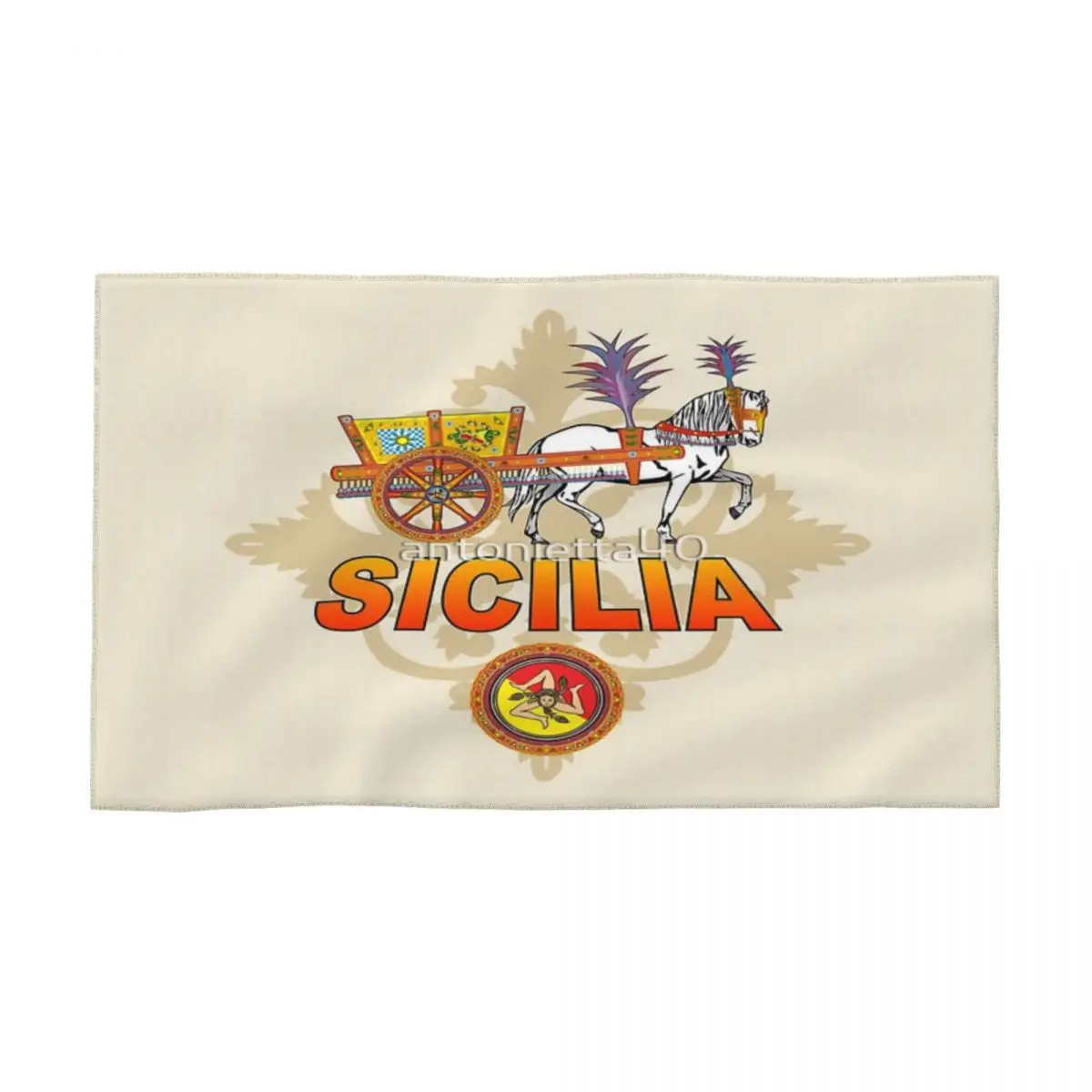 Sicilia Carrettto Sicilia Asciugamani Asciugamano Viso Accappatoio