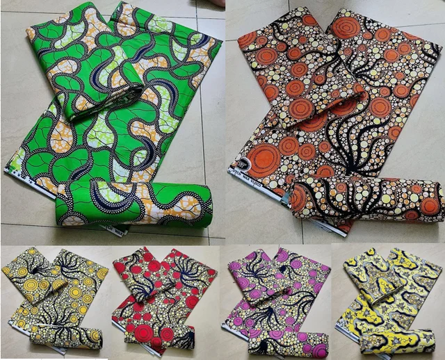 African wax high quality 100% cotton Ankara wax fabric clothing 6 yards 1