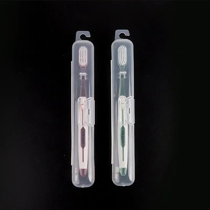 1 Piece Travel Portable Toothbrush Box Hiking Camping Storage Box Waterproof Toothbrush Storage Box Transparent Plastic Case