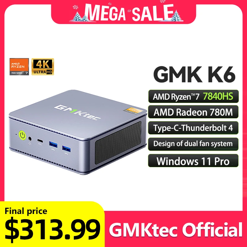 GMKtecミニPC GMK K6 AMD Ryzen7 R7 7840HS NUCBOX デュアル