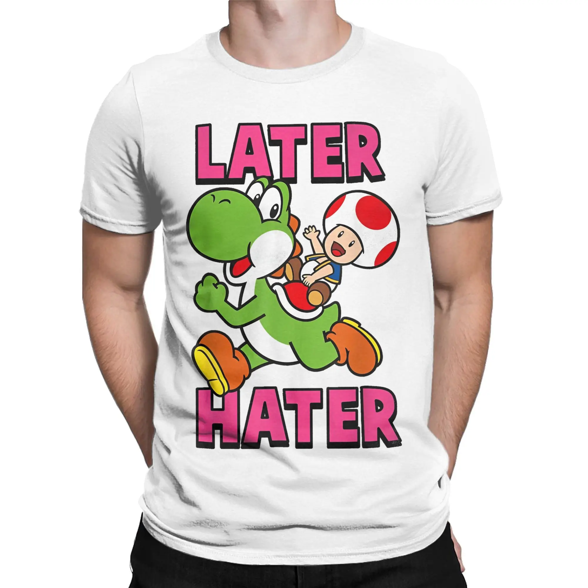 Camisetas de Super Mario Yoshi Toad Later Hater para hombre