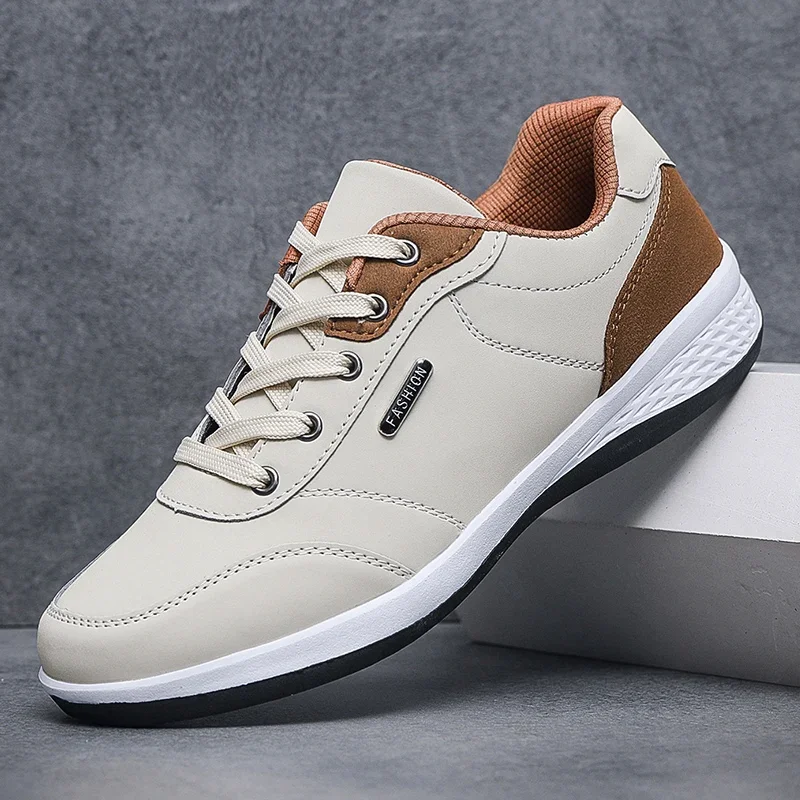 Pu Leather Men Shoes Sneakers Trend Casual Skateboarding Shoes Male Sneakers Non-slip Footwear Men Walking Shoes Men Sneaker