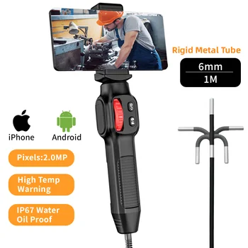 360 Degree Rotation Endoscope Camera 6/3.9mm Lens HD Articulated Inspection Borescope Camera IP67 for Automotive Car IOS Android 1
