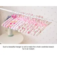1PC Cotton Fabric Sponge Wood Hanger Creative Elegant Non-Slip Hook Hanger for Women Foam Sweater Clothes Random Colors 1