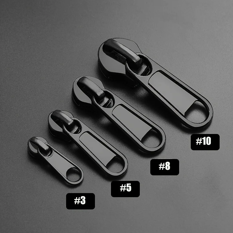 10pcs Durable Nylon Zipper Pulls Assorted Sizes #3 #5 #8 #10 For Bags And Tents Non-Slip Long Tab Zipper Heads Replacement Set